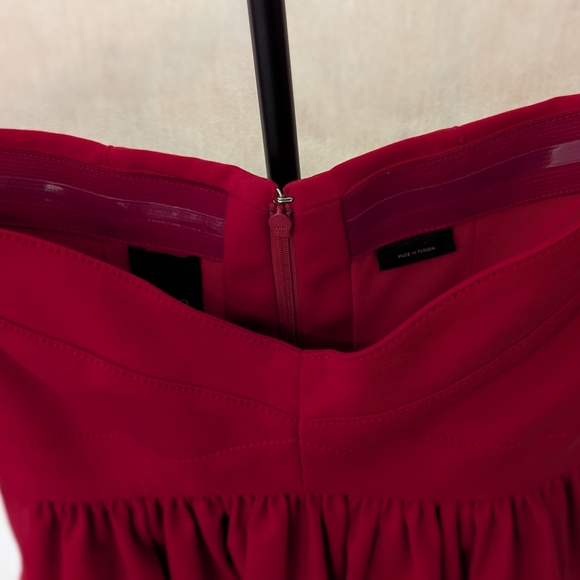 Pinko Red Midi Dress with Puff Sleeves - Picture 6 of 6